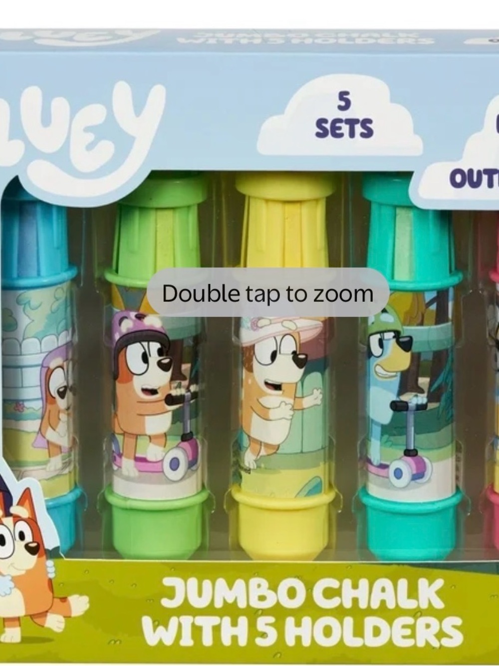 Bluey Jumbo Chalk Set with 5 Holders